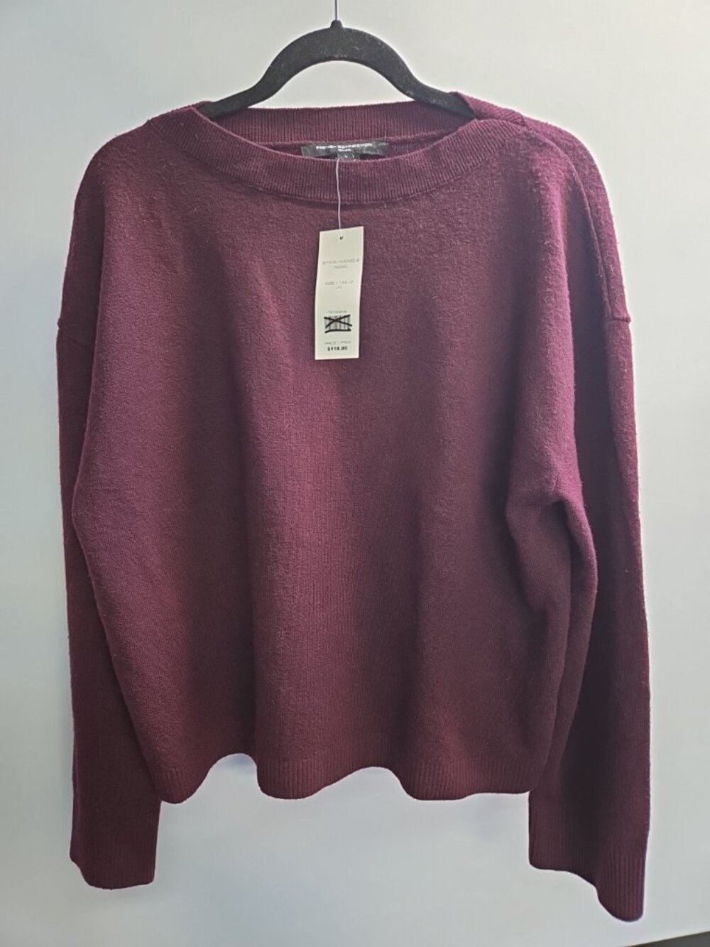 Banana Republic Mens Large L  Burgendy Red Crew Neck Sweater MSRP $118 BNWT New